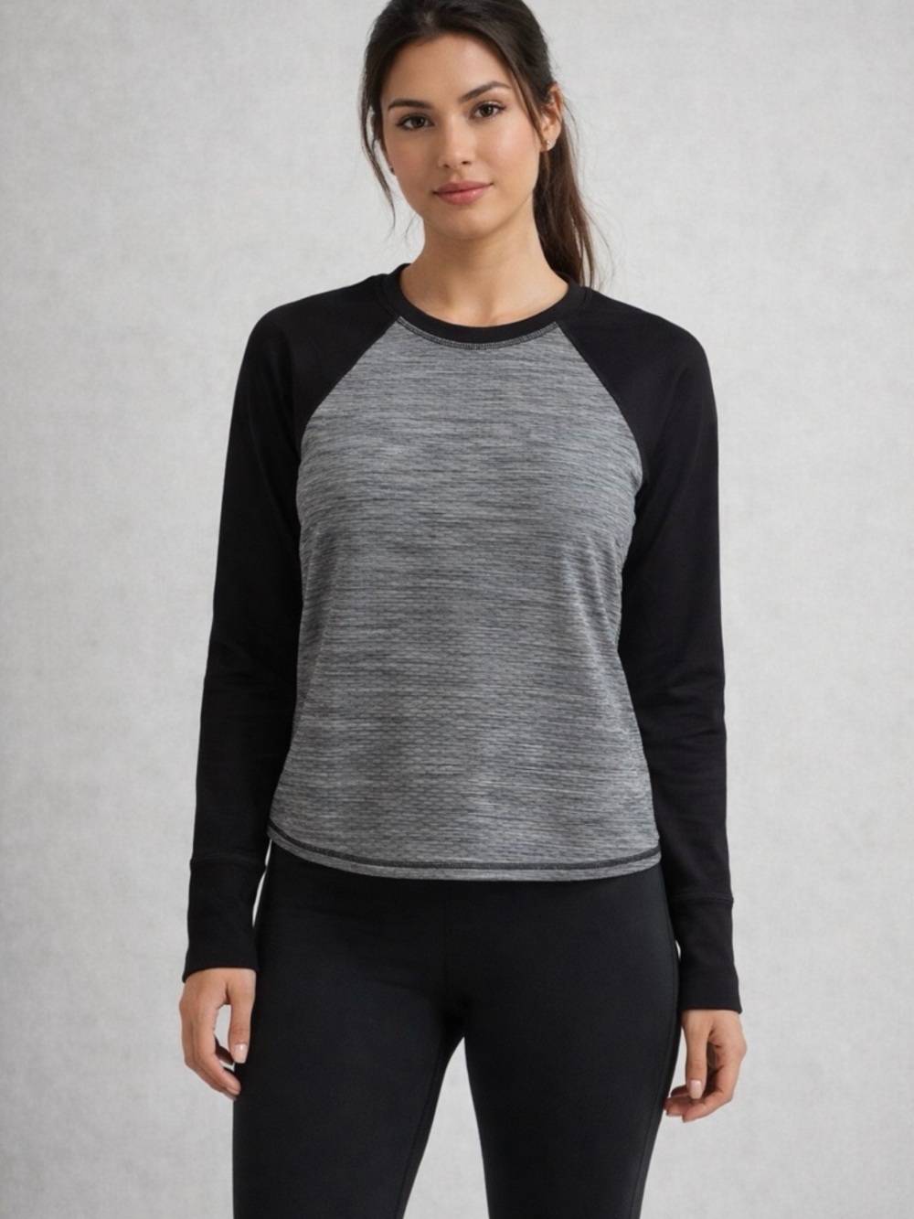 EUC Athleta Snowscape Black and Gray Pullover